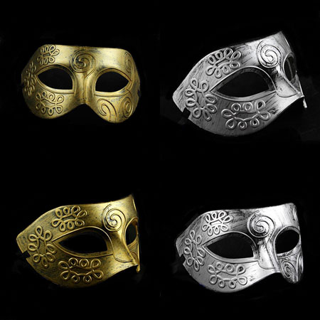 Silver & Gold Ancient style Venetian Men's Masquerade Masks - Egifts2u.com
