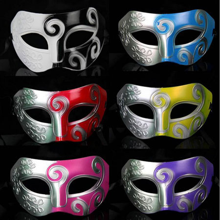 Máscaras italianas nobles de la mascarada del tono plateado multicolor para los hombres