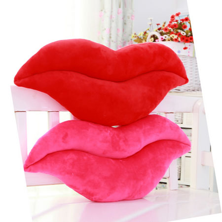 Almohada de labios rojos y rosas Cojines decorativos para amantes