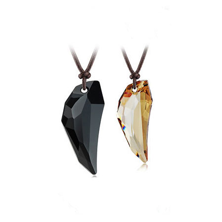 Модные парные ожерелья для влюбленных с черным обсидианом и драгоценным камнем